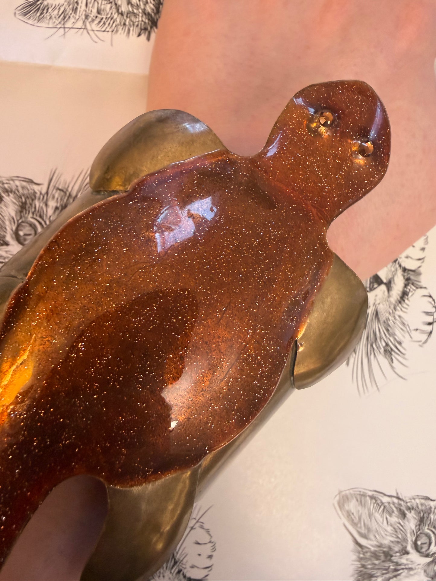 Vintage Rare Estelle Misbach Artisan Oversized Turtle Cuff Bracelet