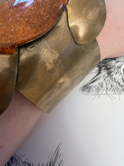 Vintage Rare Estelle Misbach Artisan Oversized Turtle Cuff Bracelet