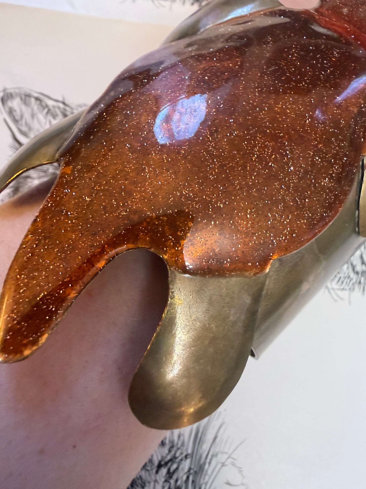 Vintage Rare Estelle Misbach Artisan Oversized Turtle Cuff Bracelet