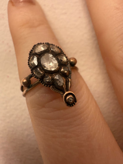 Iris Apfel's Antique Gold Georgian Diamond Teardrop Ring