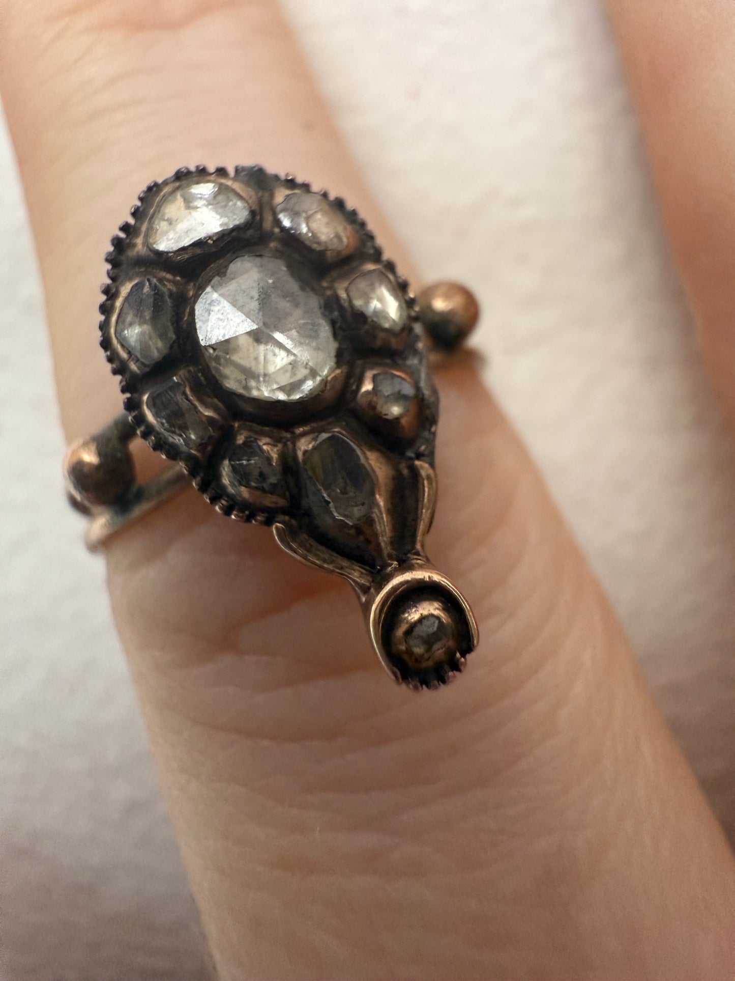 Iris Apfel's Antique Gold Georgian Diamond Teardrop Ring