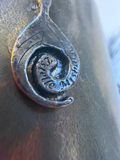 Vintage Rare Estelle Misbach Artisan Oversized Turtle Cuff Bracelet