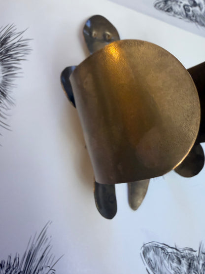 Vintage Rare Estelle Misbach Artisan Oversized Turtle Cuff Bracelet