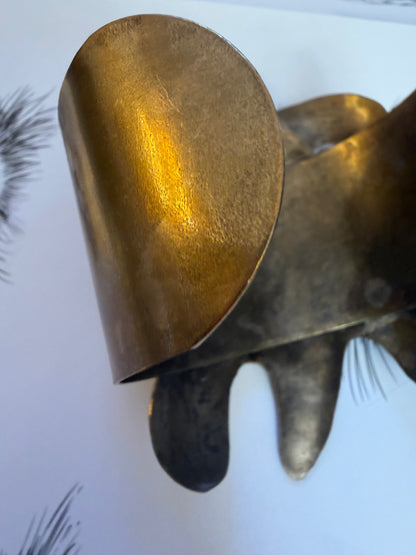 Vintage Rare Estelle Misbach Artisan Oversized Turtle Cuff Bracelet