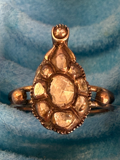 Iris Apfel's Antique Gold Georgian Diamond Teardrop Ring