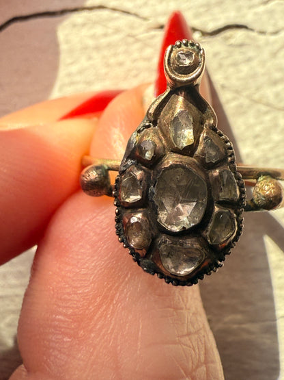 Iris Apfel's Antique Gold Georgian Diamond Teardrop Ring