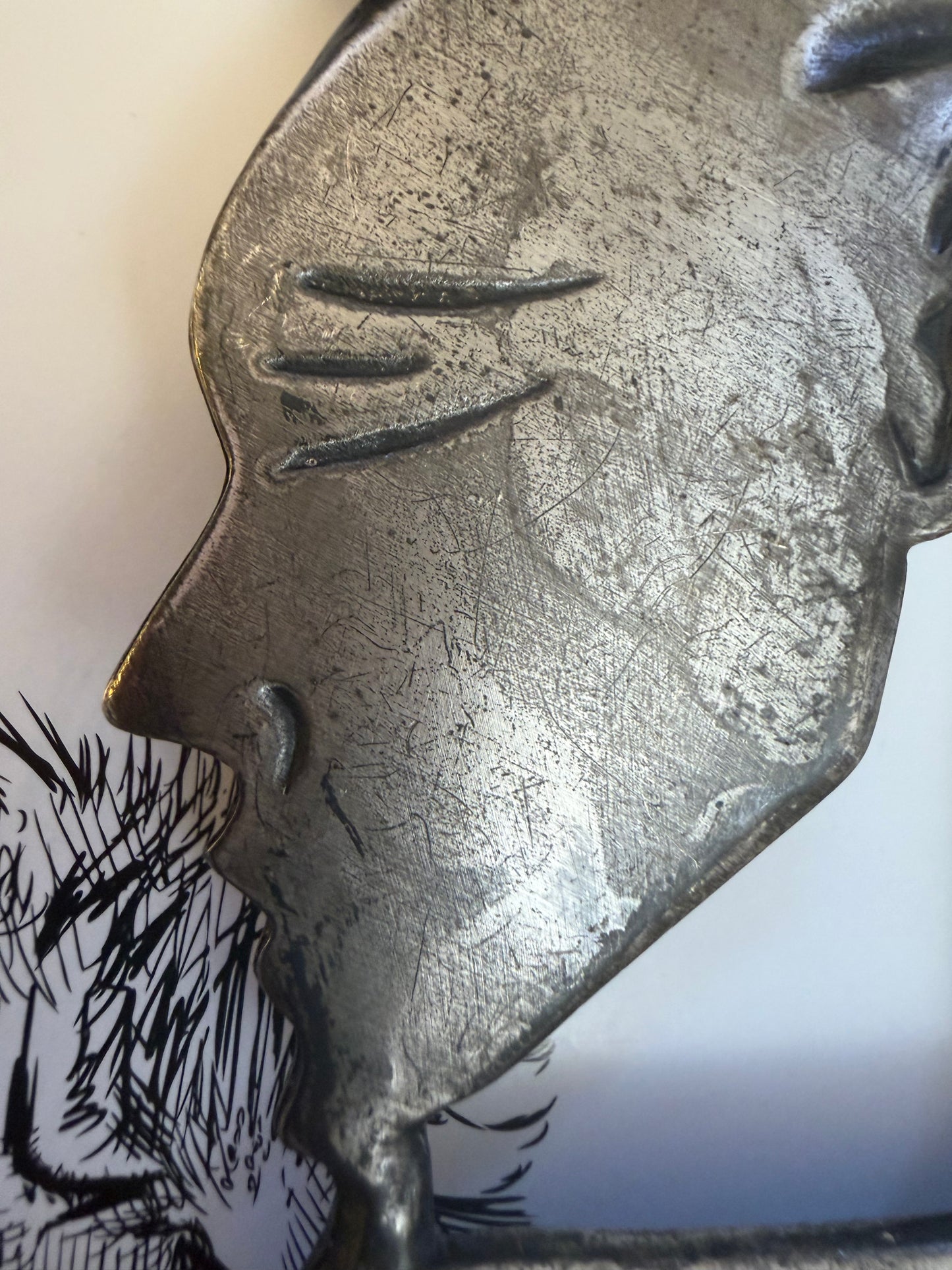 Vintage French Oversized Art Nouveau Inspired Face Pendent/Belt Buckle