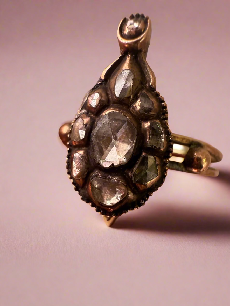Iris Apfel's Antique Gold Georgian Diamond Teardrop Ring