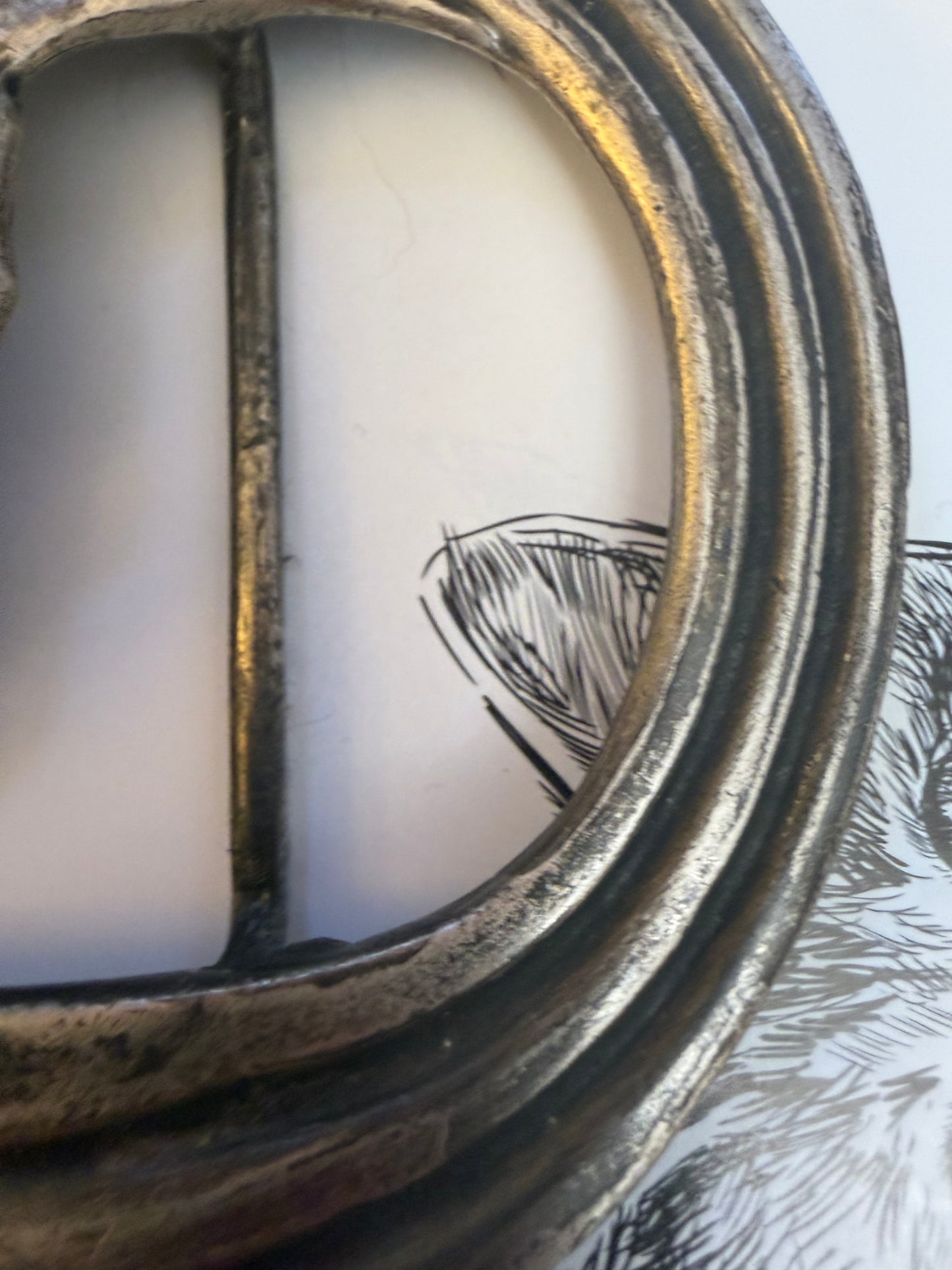 Vintage French Oversized Art Nouveau Inspired Face Pendent/Belt Buckle