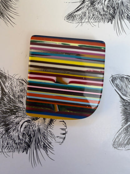 Vintage 1990s Sobral Rainbow Striped Brooch