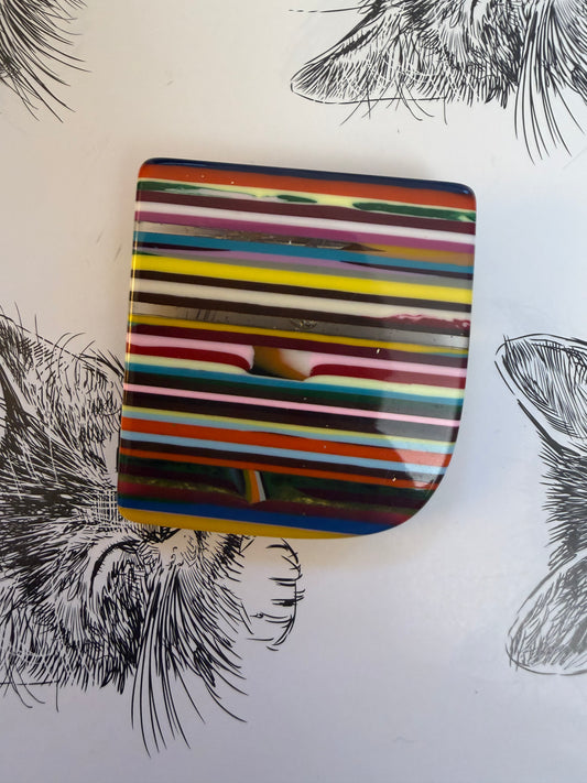 Vintage 1990s Sobral Rainbow Striped Brooch