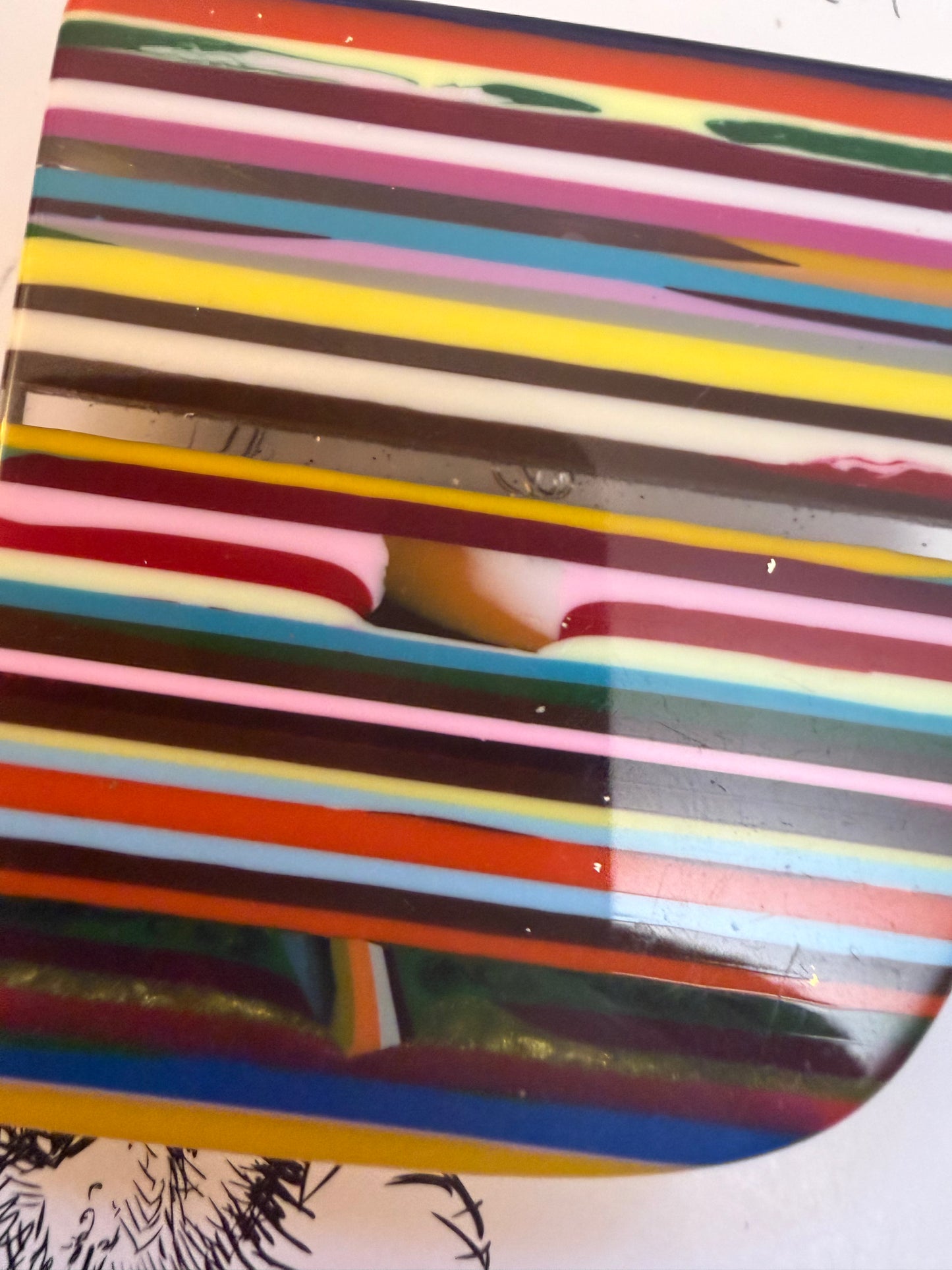 Vintage 1990s Sobral Rainbow Striped Brooch