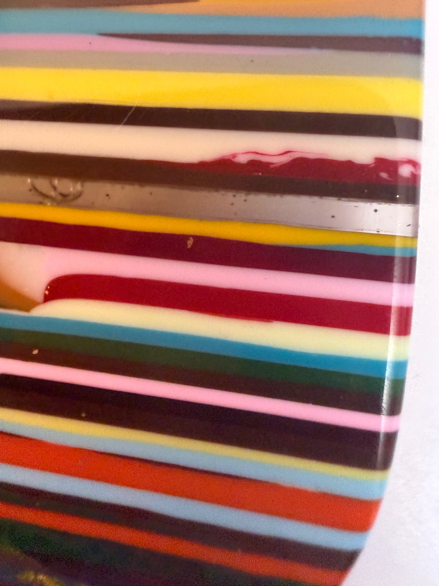 Vintage 1990s Sobral Rainbow Striped Brooch