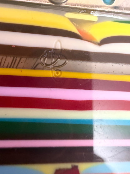 Vintage 1990s Sobral Rainbow Striped Brooch