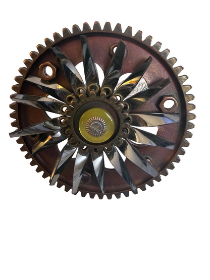 Vintage Huge French Artsy Pinwheel Cog Statement Ring