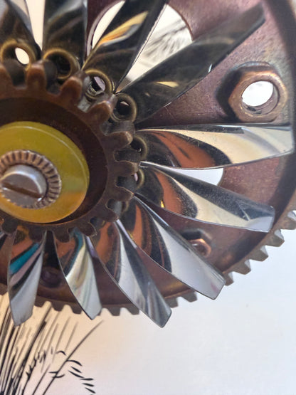 Vintage Huge French Artsy Pinwheel Cog Statement Ring