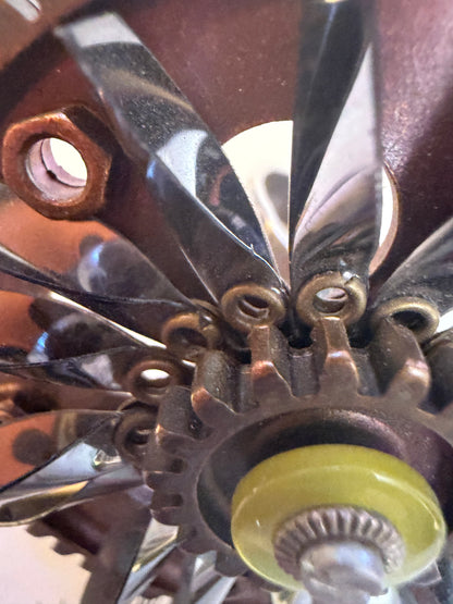 Vintage Huge French Artsy Pinwheel Cog Statement Ring