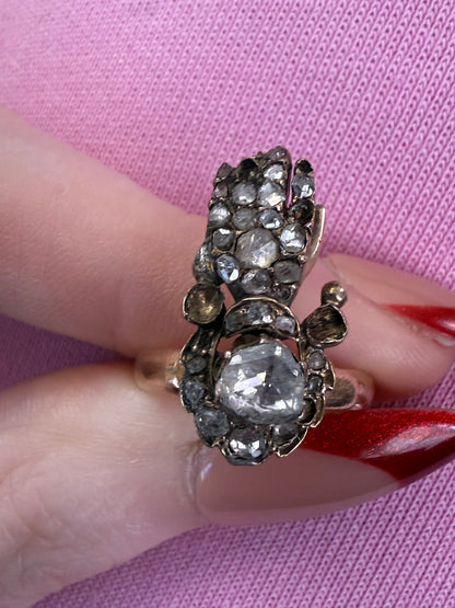 Iris Apfel's Antique 14K Diamond Hand Ring
