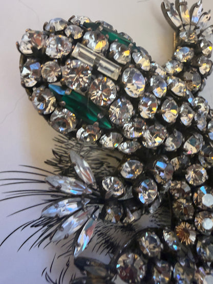 Vintage Monumental Philippe Ferrandis Paris Crystal Salamander Brooch