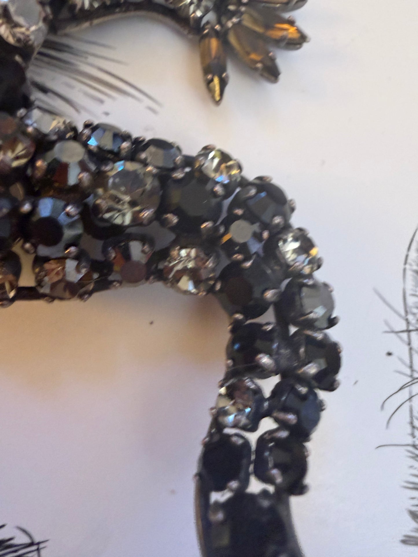 Vintage Monumental Philippe Ferrandis Paris Crystal Salamander Brooch