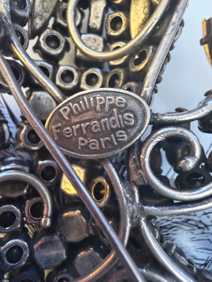 Vintage Monumental Philippe Ferrandis Paris Crystal Salamander Brooch