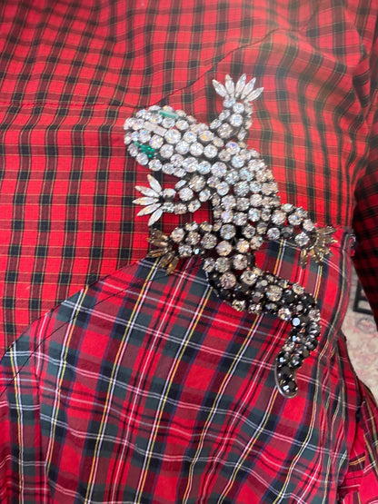 Vintage Monumental Philippe Ferrandis Paris Crystal Salamander Brooch