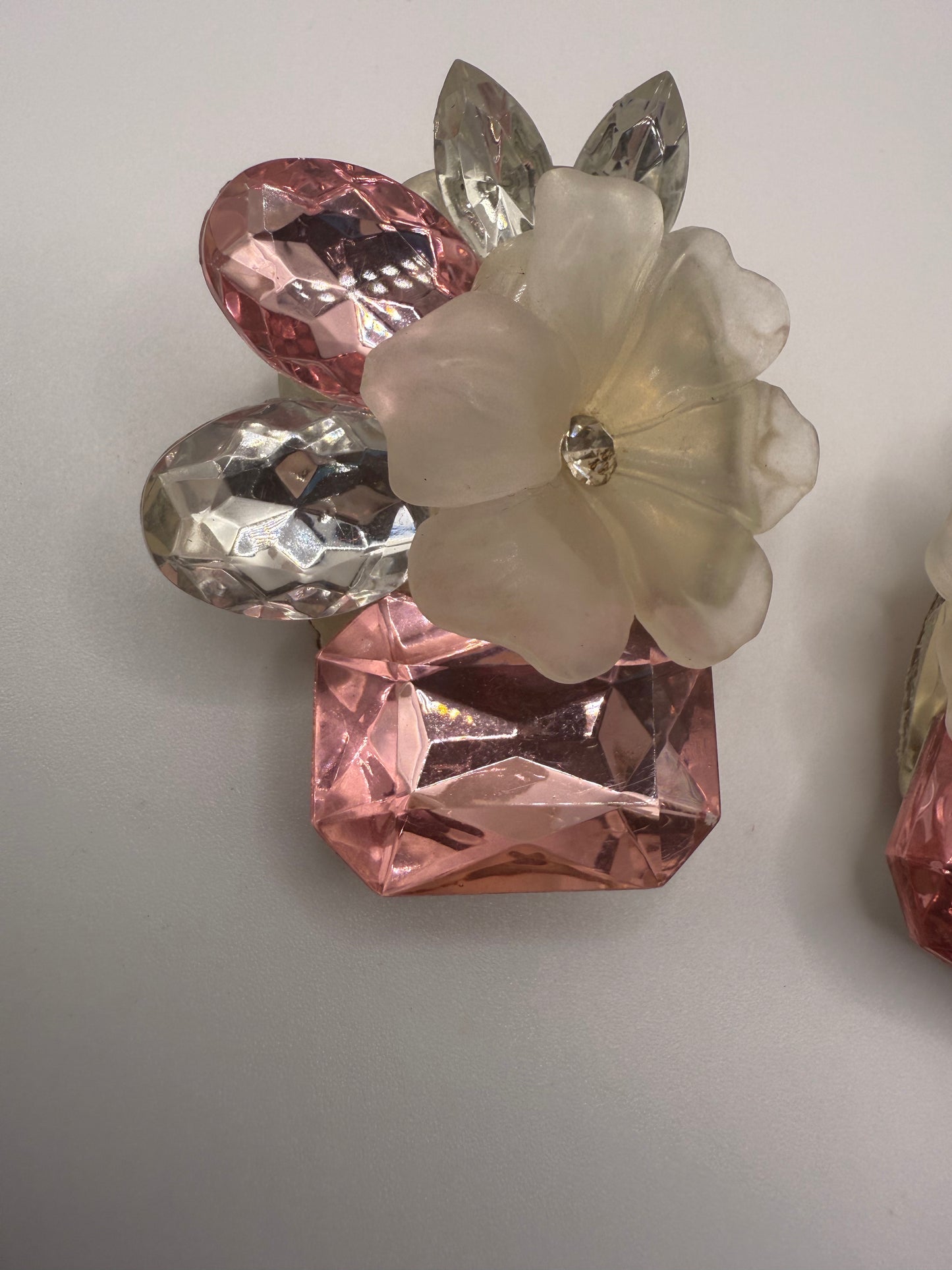 Vintage Chunky Crystal Dream Flower Earrings