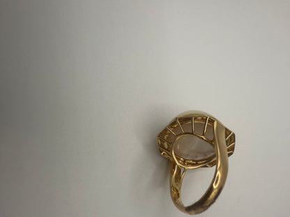 Vintage 14K Gold Extra Chunky Mabe Pearl Ring