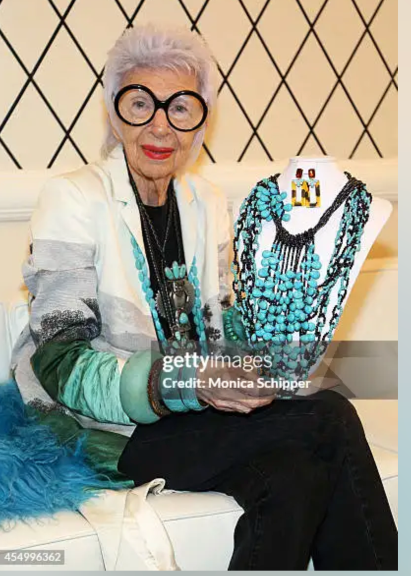 Iris Apfel's Vintage Highly Documented Long Turquoise Bead Strand