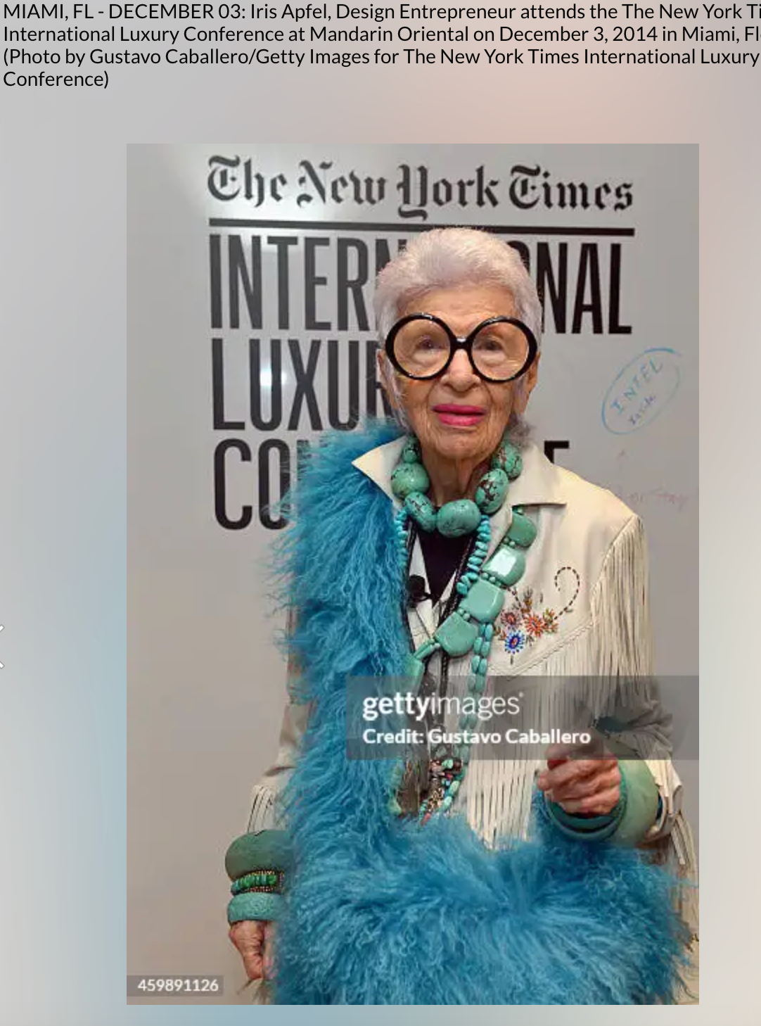 Iris Apfel's Vintage Highly Documented Long Turquoise Bead Strand
