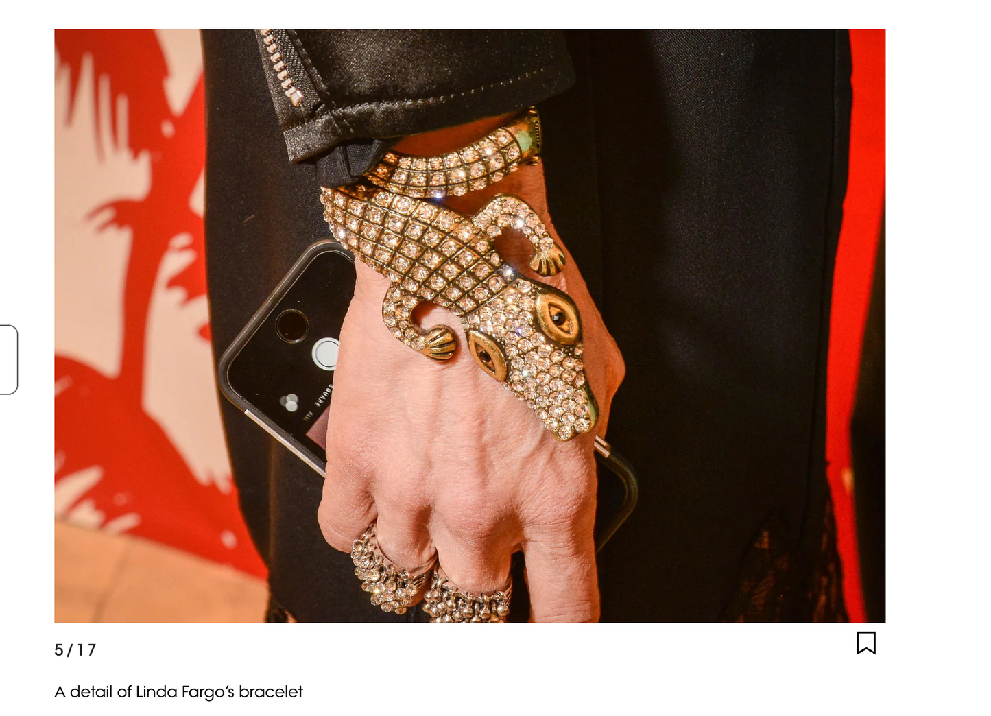 Iris Apfel's Vintage Documented Monumental Alligator Bracelet