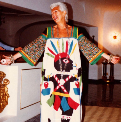 Iris Apfel's Documented Vintage One-of-a-Kind Patchwork Mexican Gown
