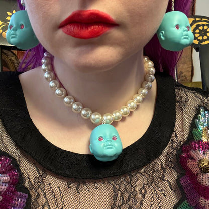 Blue Raspberry Baby Doll Pearl Necklace