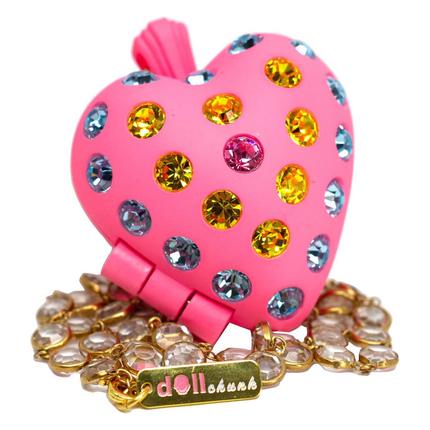 Bubble Gum Heart Puff Locket Necklace