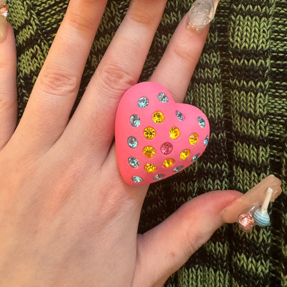 Bubble Gum Heart Puff Ring