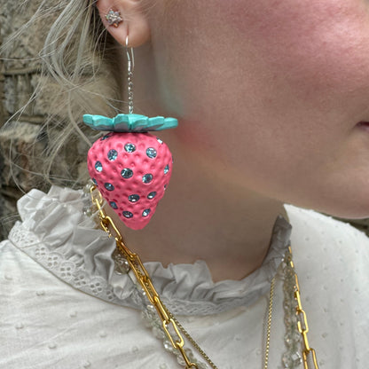 Bubble Gum Strawberry Earrings