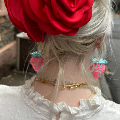 Bubble Gum Strawberry Earrings