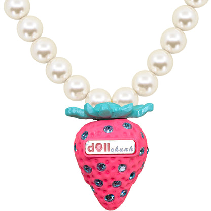 Bubble Gum Strawberry Pearl Necklace