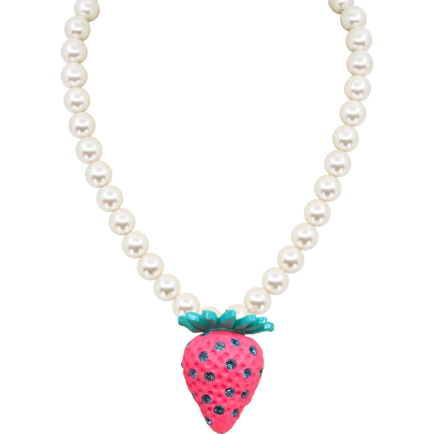 Bubble Gum Strawberry Pearl Necklace
