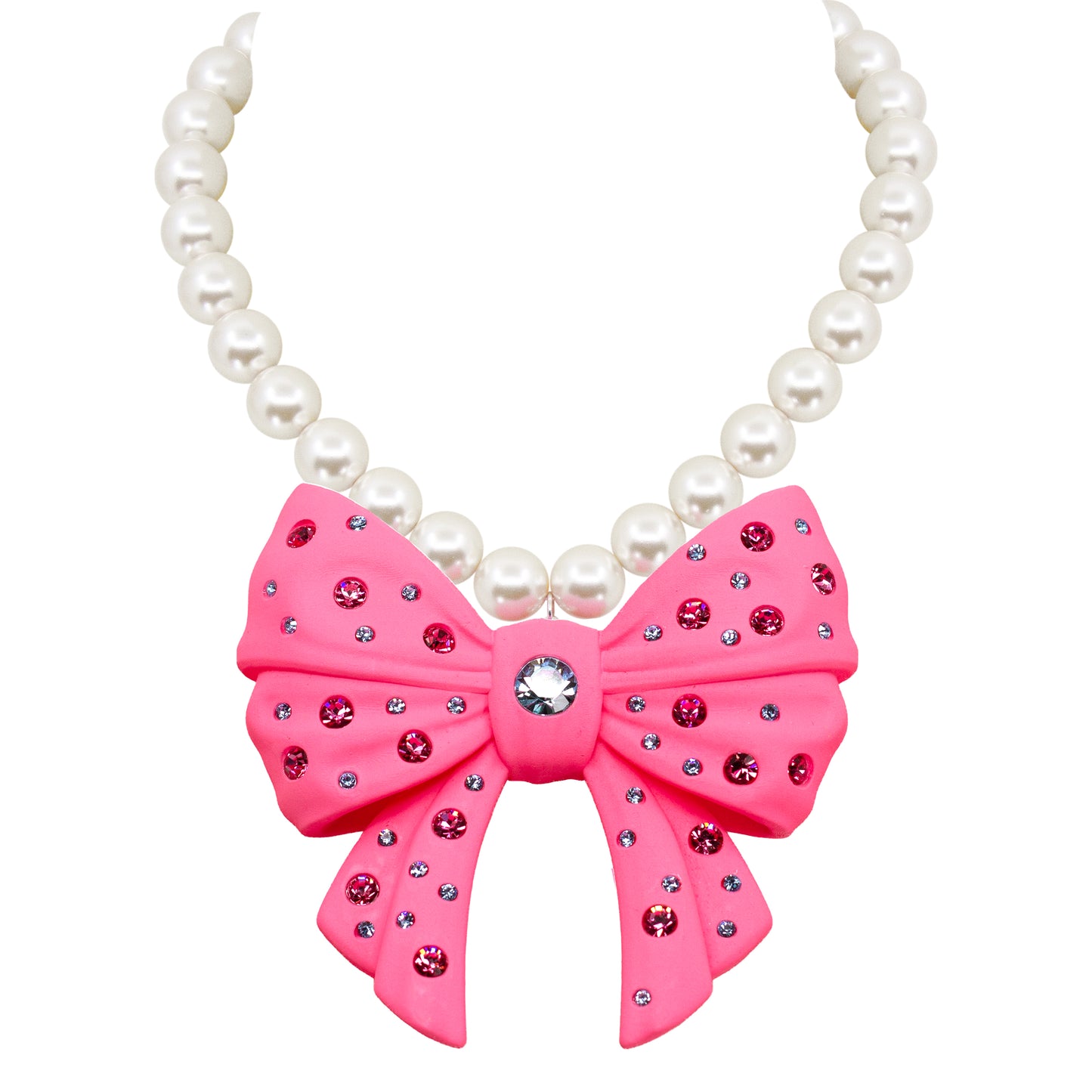 Cosmic Bow Puff Pearl Necklace