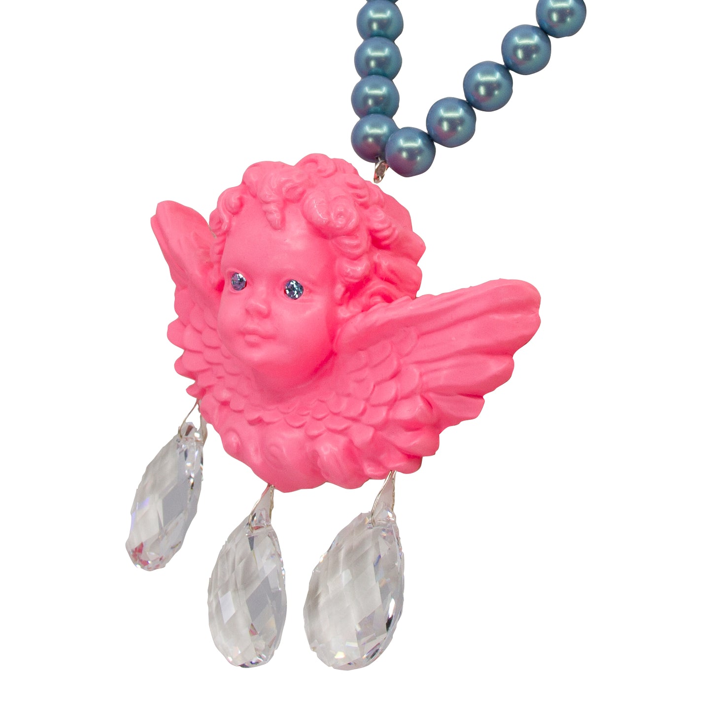 Divine Pink Cherub Drip Pearl Necklace