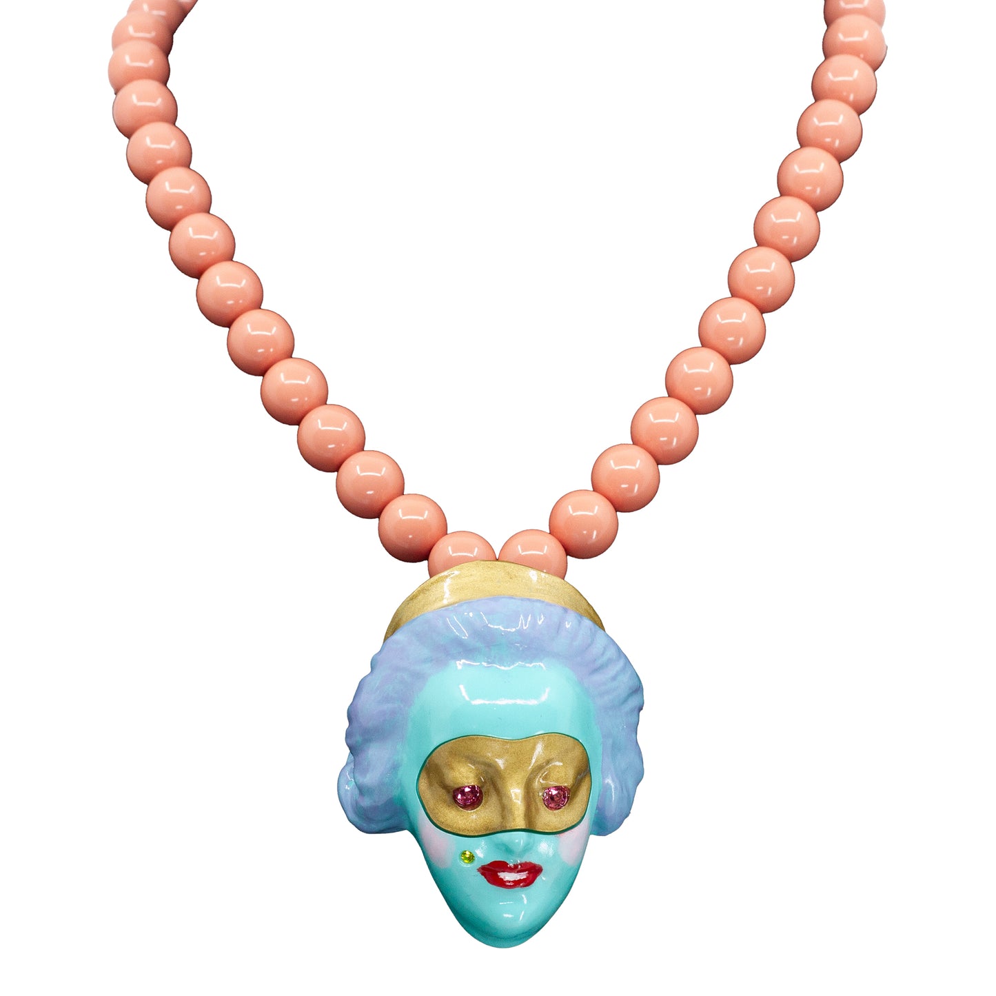 Masked Lady Madame Bleue Pearl Necklace