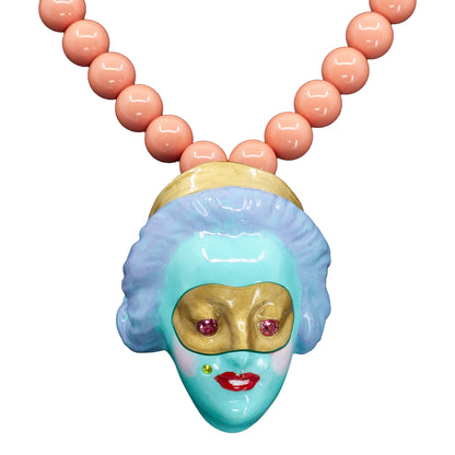 Masked Lady Madame Bleue Pearl Necklace