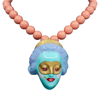 Masked Lady Madame Bleue Pearl Necklace