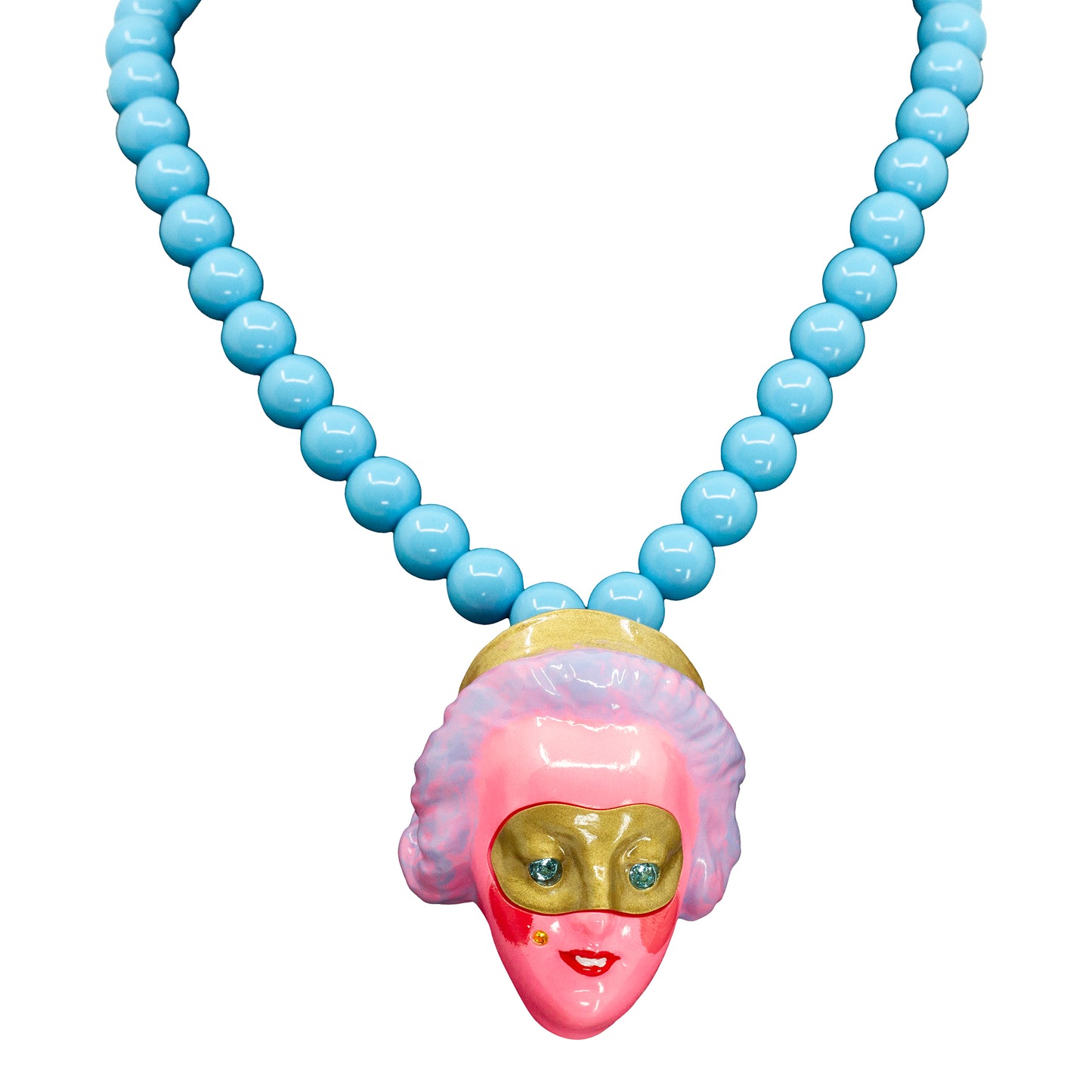 Masked Lady Madame Rose Pearl Necklace