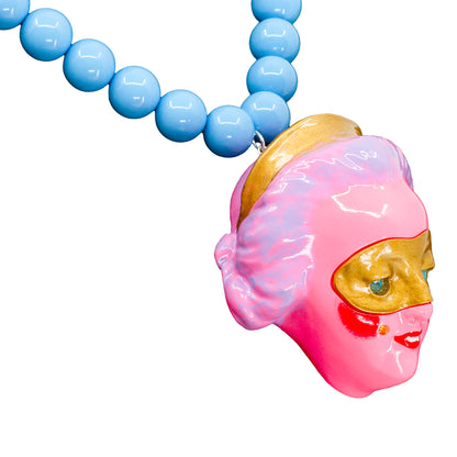 Masked Lady Madame Rose Pearl Necklace