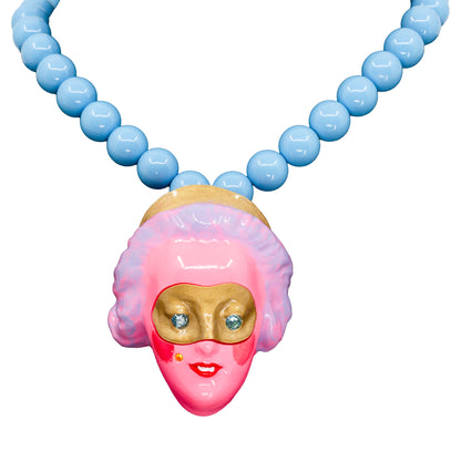 Masked Lady Madame Rose Pearl Necklace