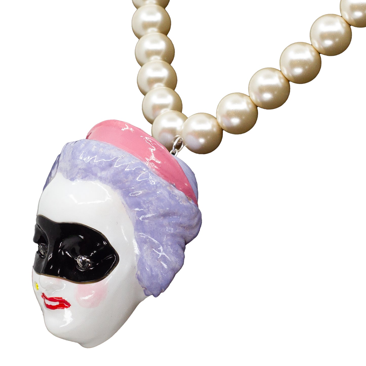Masked Lady Madame Blanche Pearl Necklace