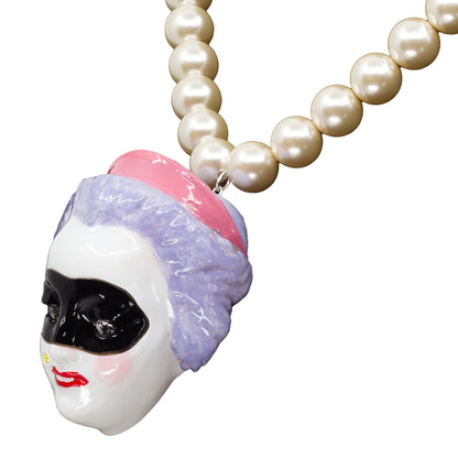 Masked Lady Madame Blanche Pearl Necklace