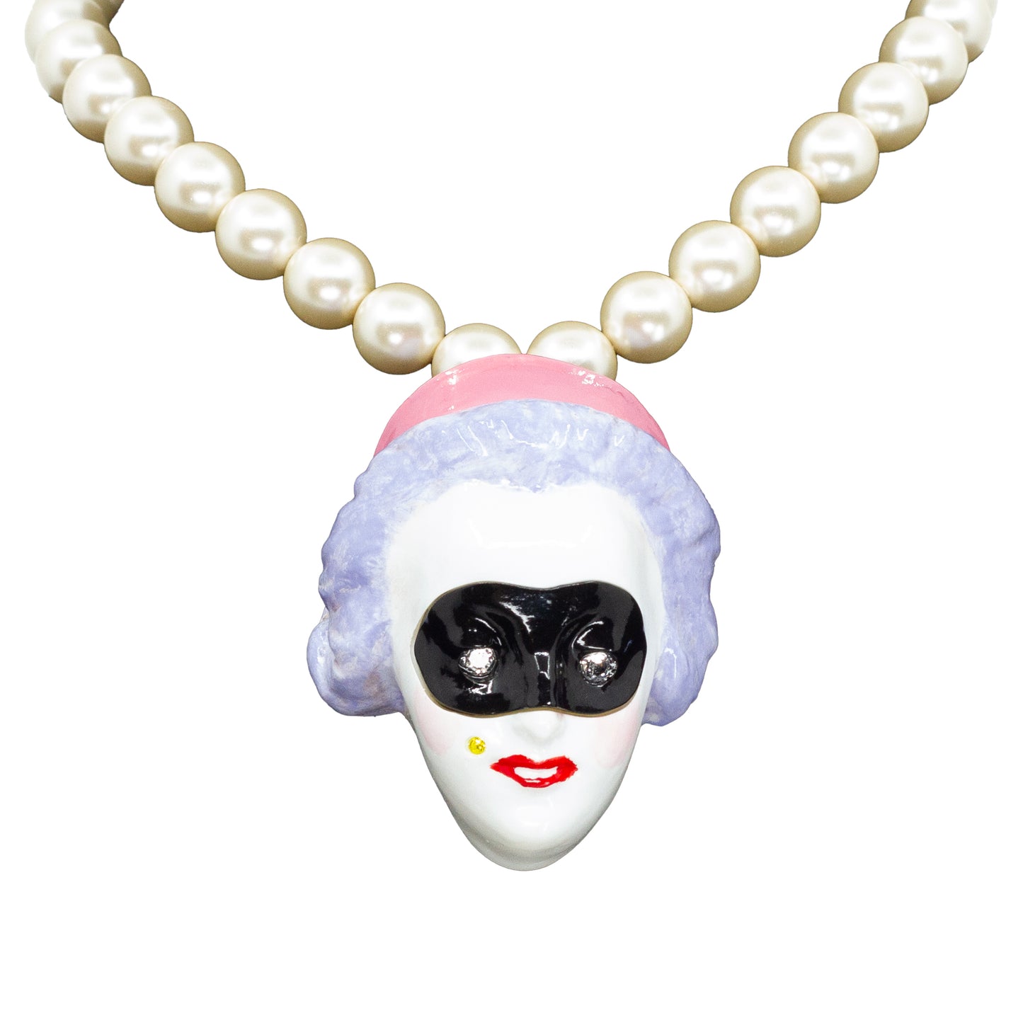 Masked Lady Madame Blanche Pearl Necklace